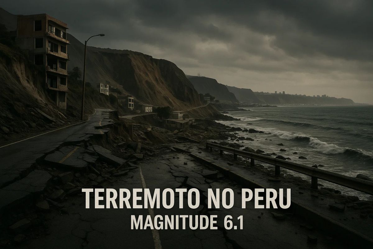Imagem do País na América do Sul que teve terremoto de escala 6.1