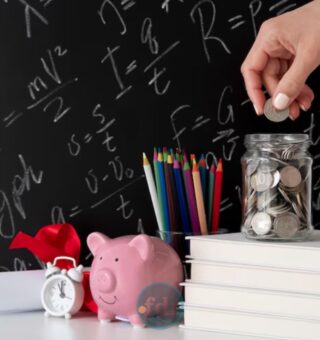 Ilustração de um quadro com matéria de top 5 cursos gratuitos sobre finanças pessoais