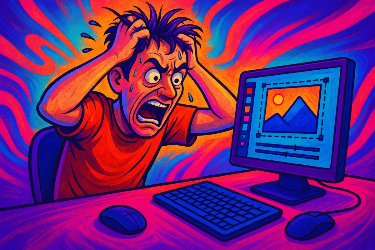 Um editor maluco vendo o Canva fora do ar