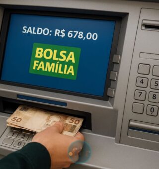 Pessoa sacando o Bolsa Família