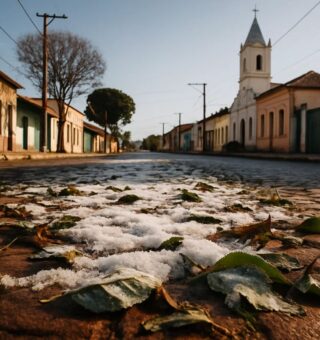 cidade mais alta com neve na rua