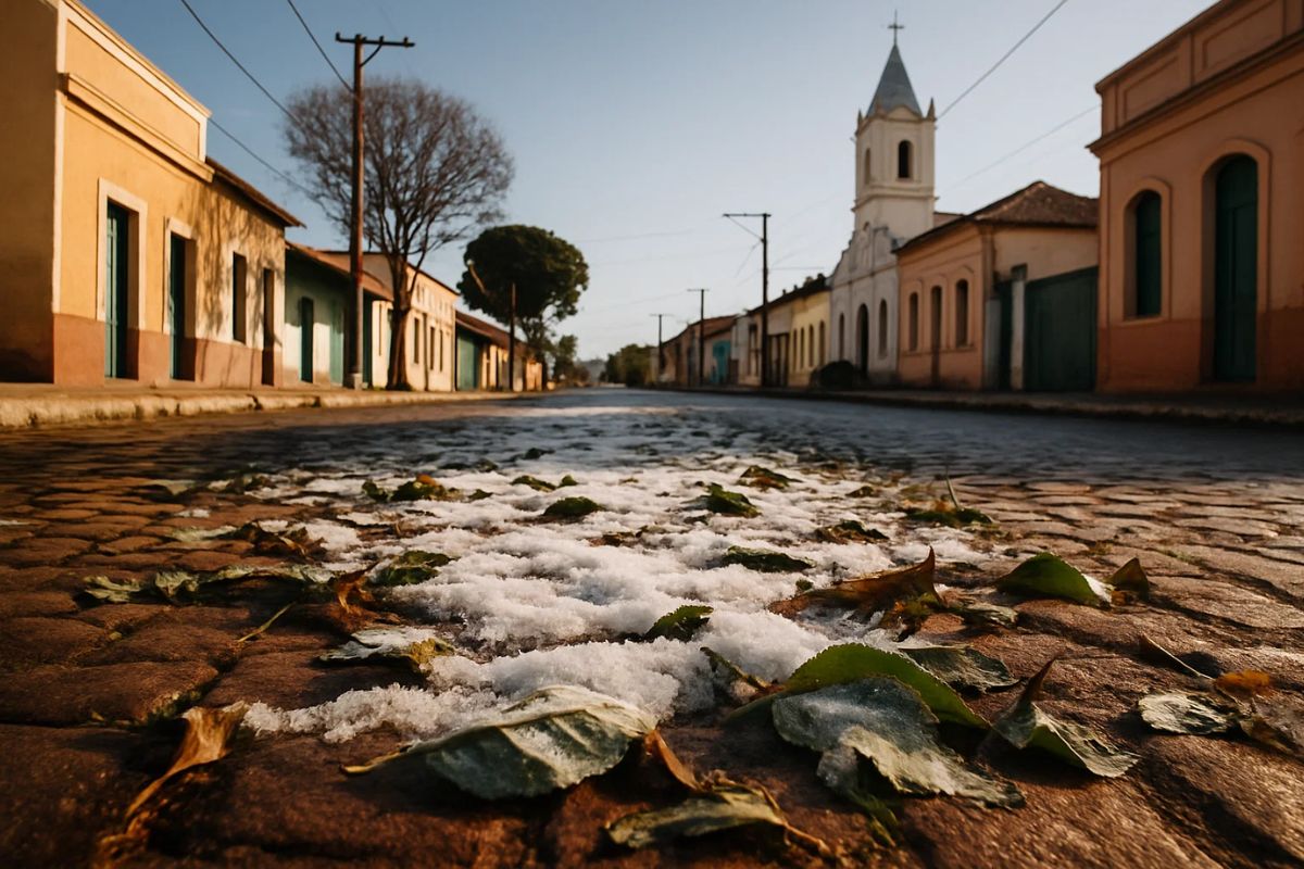 cidade mais alta com neve na rua