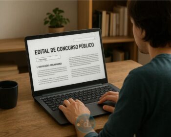 Um jovem pesquisa pelo Edital CNU Professores
