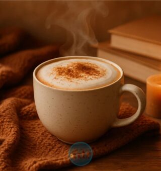 Uma xícara pronta da  receita de cappuccino cremoso