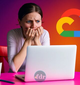 Uma mulher preocupada com a instabilidade no Google Cloud