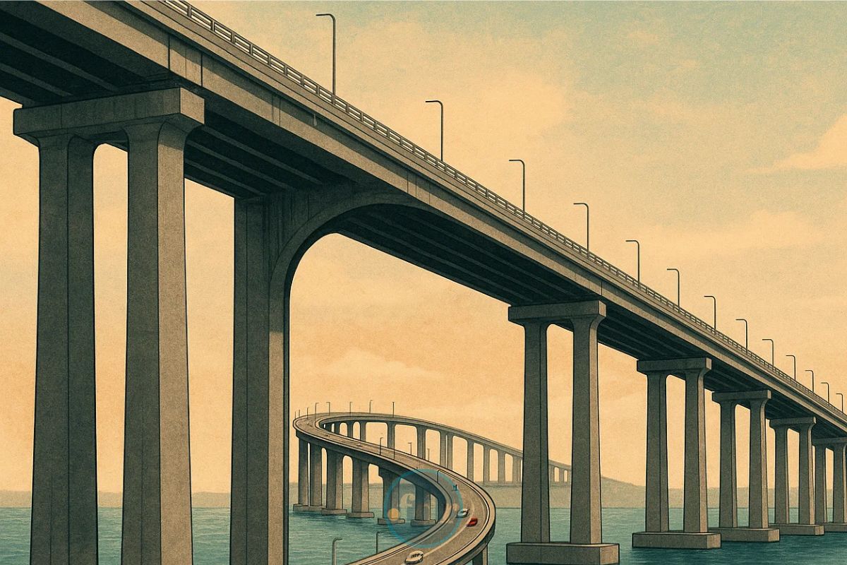 Ilustração da maior ponte do mundo