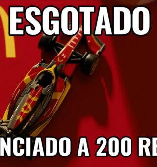 Carrinho do McDonald's com escrito de 