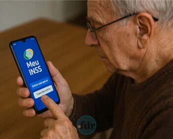 Um senhor fazendo o login no Meu INSS