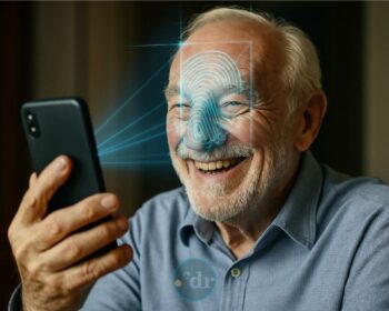 Um senhor com o celular fazendo a Prova de Vida INSS