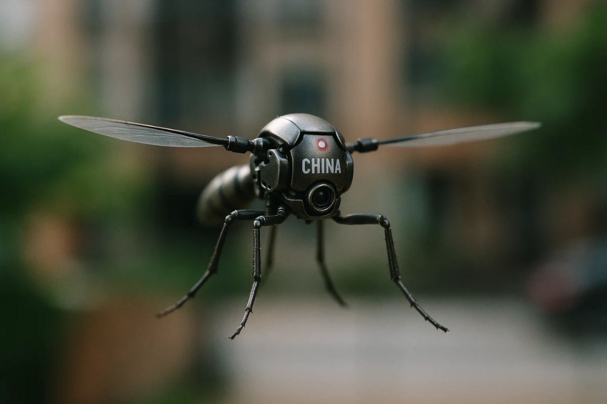 Foto de um dos Microdrones da China que parecem mosquito