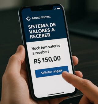 Uma pessoa entrando no sistema do Banco Central para pegar seu valor a receber