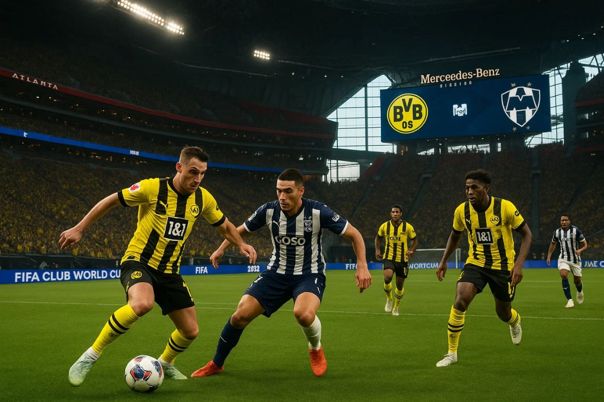 Borussia e Monterey se enfrentando em campo