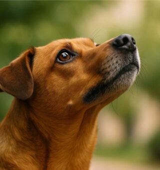 Um Cachorro caramelo