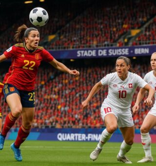 Captura das jogadoras na partida Espanha x Suíça