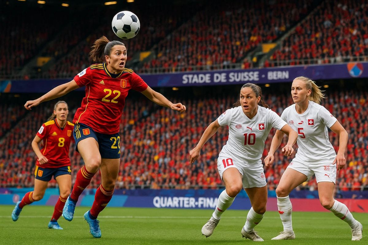 Captura das jogadoras na partida Espanha x Suíça