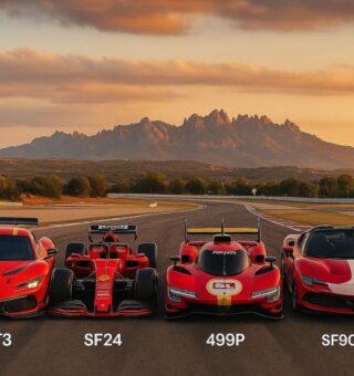 4 miniaturas da Ferrari e Posto Shell