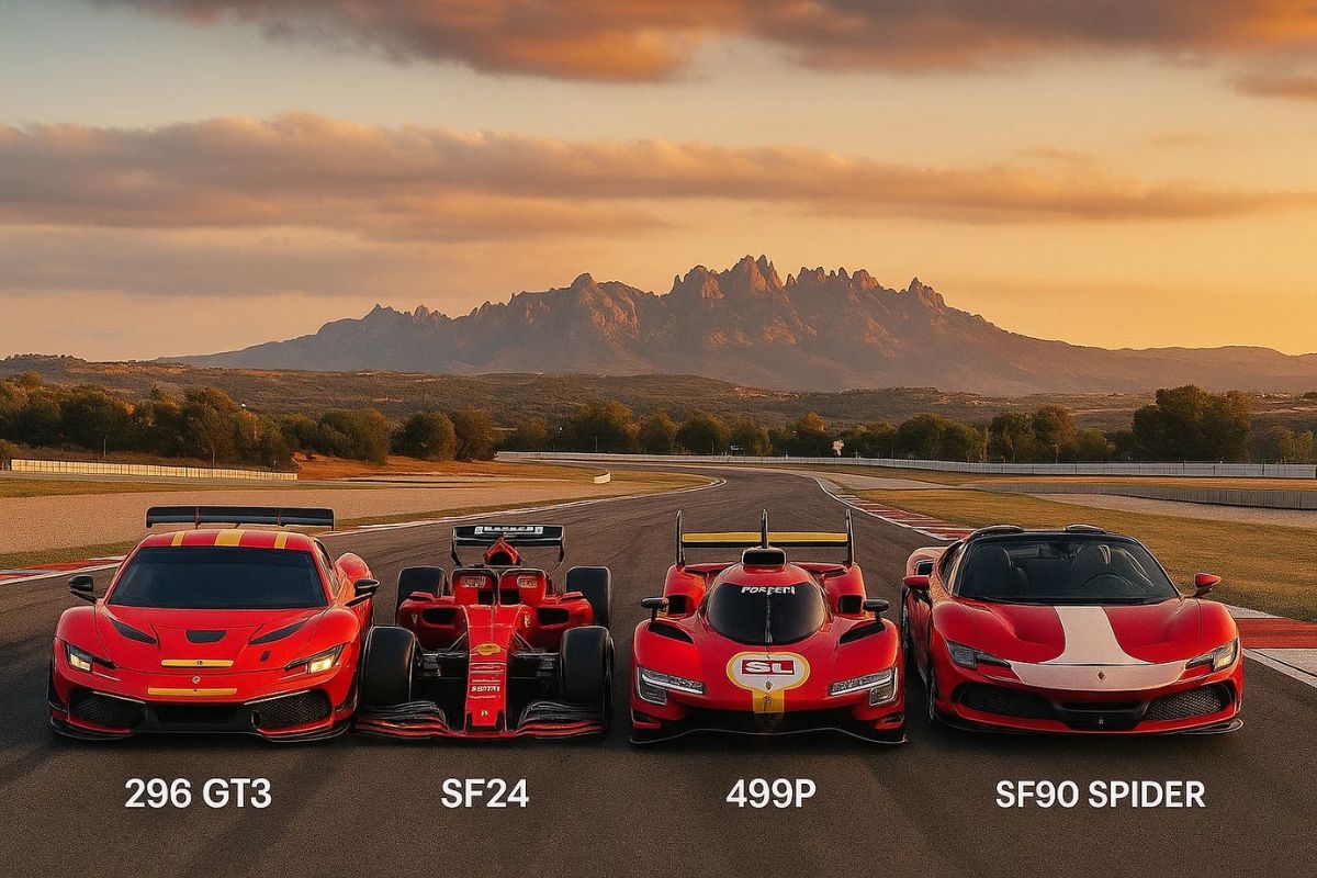 4 miniaturas da Ferrari e Posto Shell