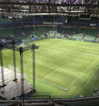 Venda dos Ingressos Palmeiras abertas e a vista do estádio em que ocorrerá o jogo