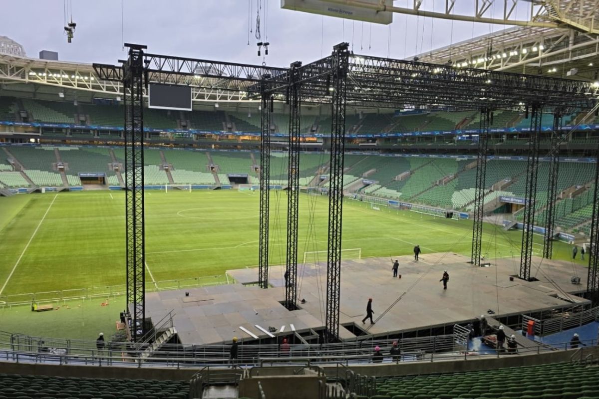 Venda dos Ingressos Palmeiras abertas e a vista do estádio em que ocorrerá o jogo