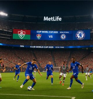 Imagem do jogo entre Fluminense e Chelsea