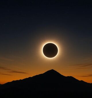Uma imagem ilustrando o Maior eclipse do século