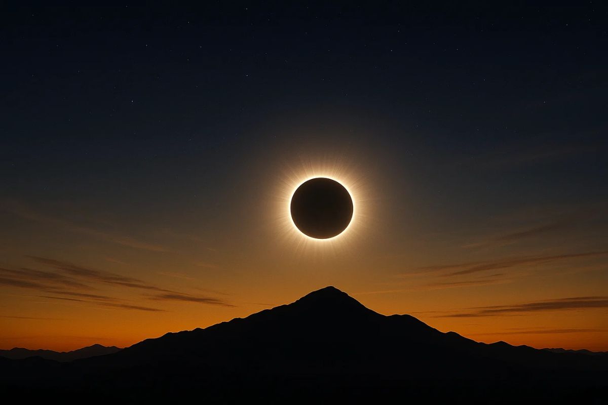 Uma imagem ilustrando o Maior eclipse do século
