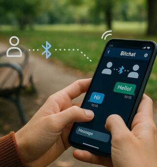Uma pessoa com o celular na mão usando a Nova rede social que dispensa wi-fi