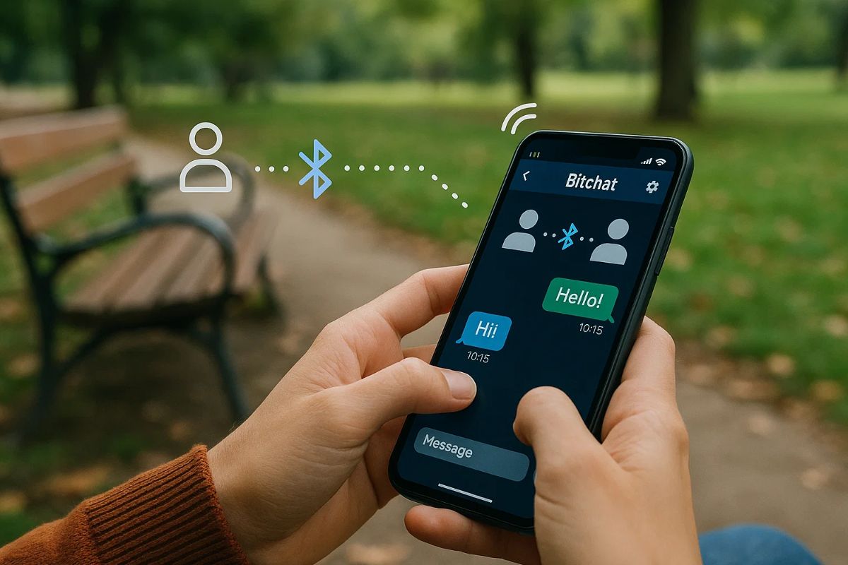 Uma pessoa com o celular na mão usando a Nova rede social que dispensa wi-fi