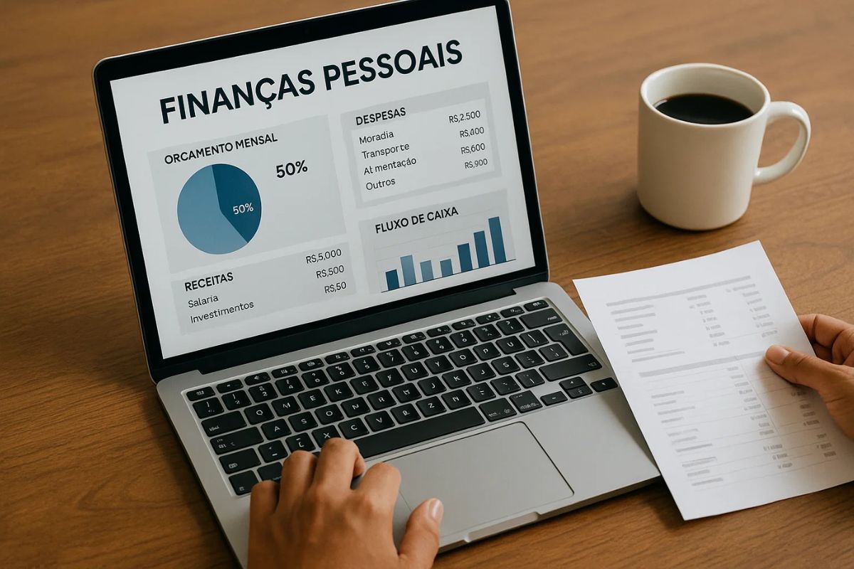 Uma pessoa organiza suas finanças depois de ver a Nova trend do Facebook