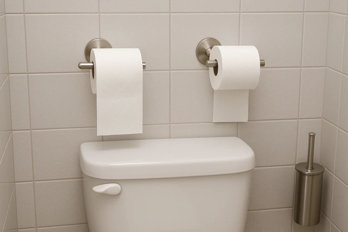Dois rolos de Papel Higiênico no banheiro