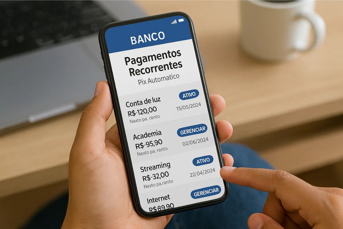 Uma pessoa programando um Pix Automático