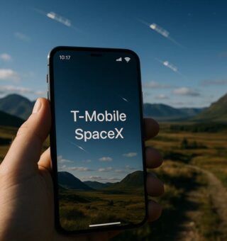 Uma pessoa usando o celular para conectar na Starlink