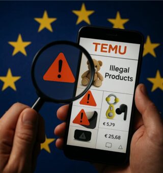 Uma pessoa investigando o app da TEMU