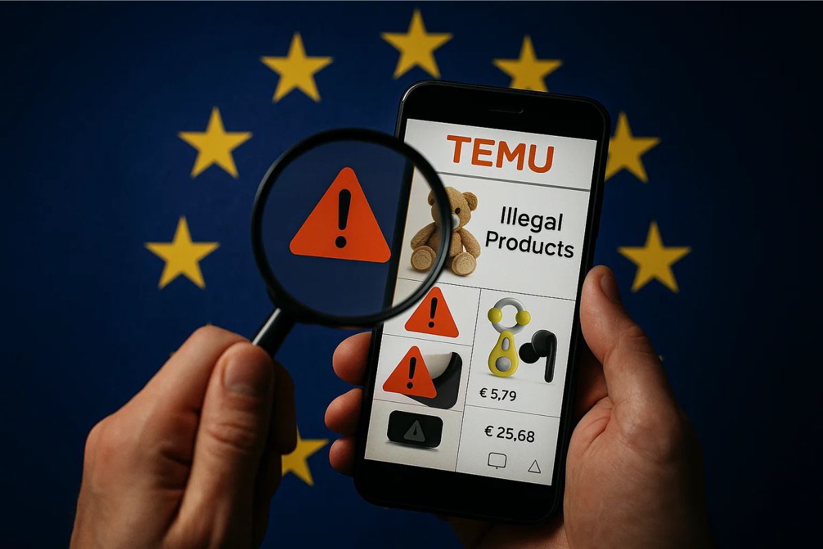 Uma pessoa investigando o app da TEMU