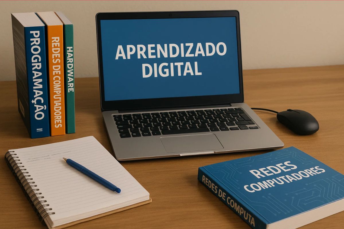 Uma pessoa estudando na Universidade do Trabalho
