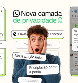 um rapaz assustado com a novidade do WhatsApp