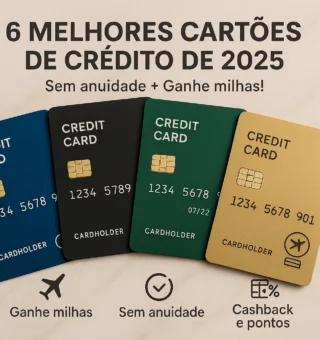 Descubra quais são os 6 MELHORES CARTÕES DE CRÉDITO de 2025 sem anuidade e com milhas
