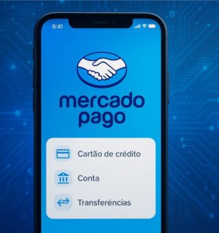Smartphone com a interface do mercado pago aberta