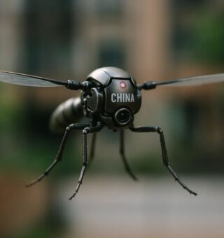 Foto de um dos Microdrones da China que parecem mosquito