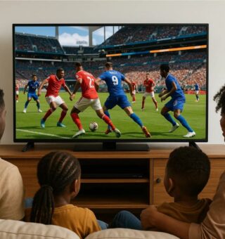 Uma família vê dois times disputando a última vaga do Mundial de Clubes