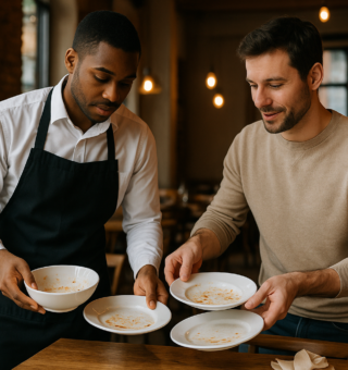 Ajudar o garçom a tirar a mesa diz muito sobre sua personalidade e os especialistas explicam