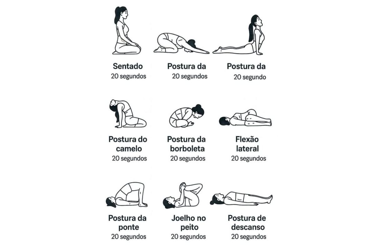 9 ilustrações de alongamento