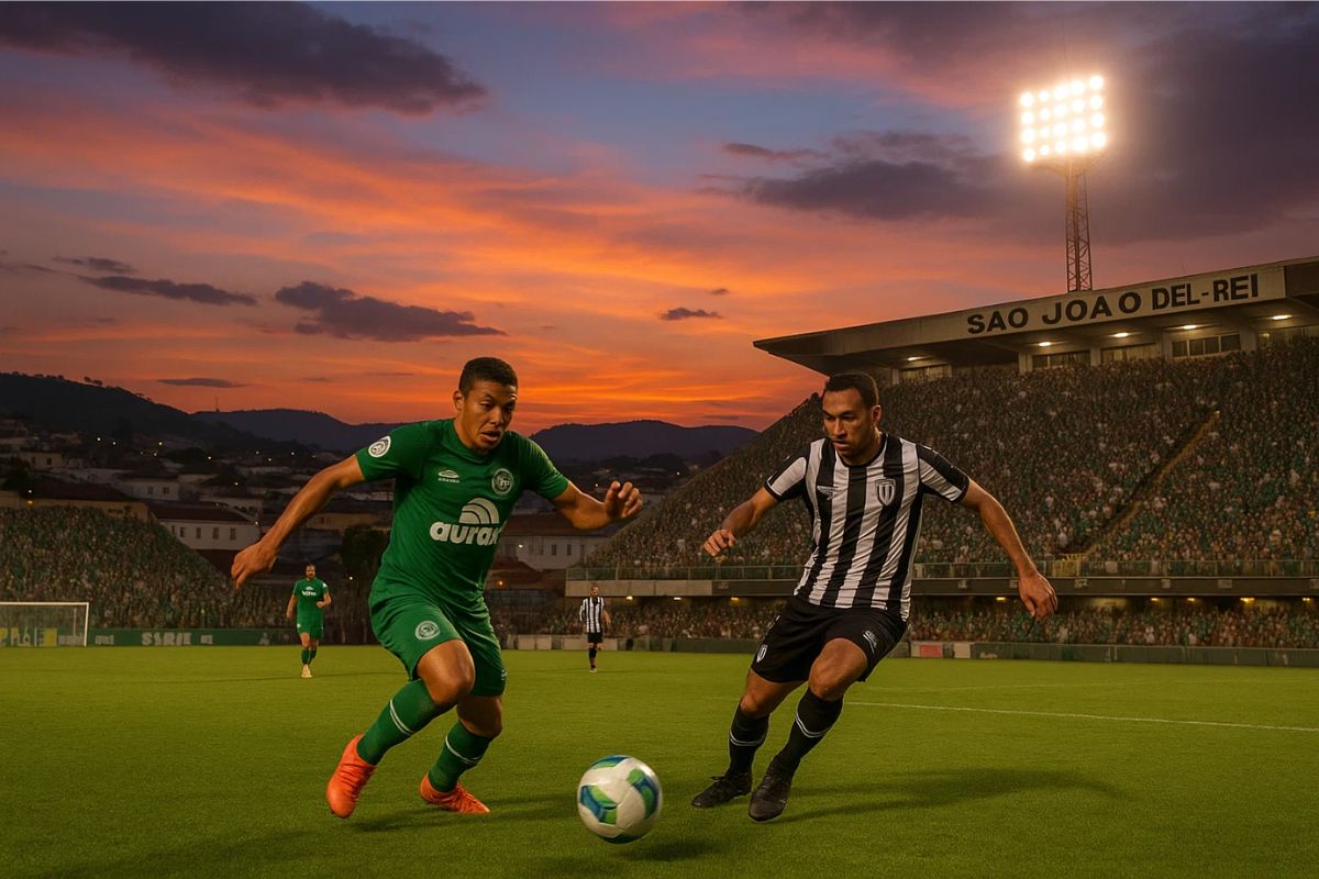 Foto do de dois jogadores no confronto Athletic x Chapecoense