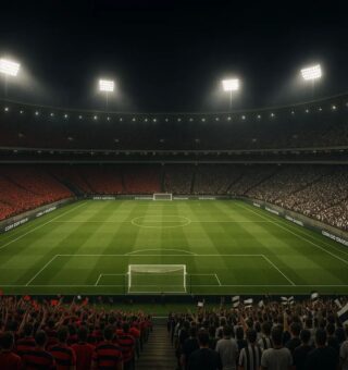 Imagem da arquibancada na noite de jogo entre Athletico-PR x Corinthians