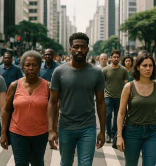 Retrato da população do Brasil representando a diversidade
