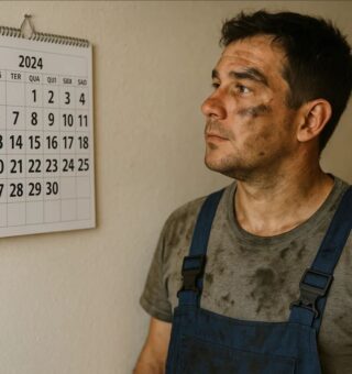 Um trabalhador olhando o calendário de pagamento do benefício em agosto