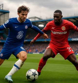 Imagem do confronto entre Chelsea x Leverkusen
