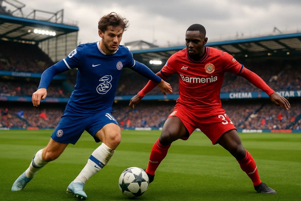 Imagem do confronto entre Chelsea x Leverkusen