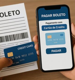 Um rapaz que aprendeu como pagar um boleto no cartão de crédito
