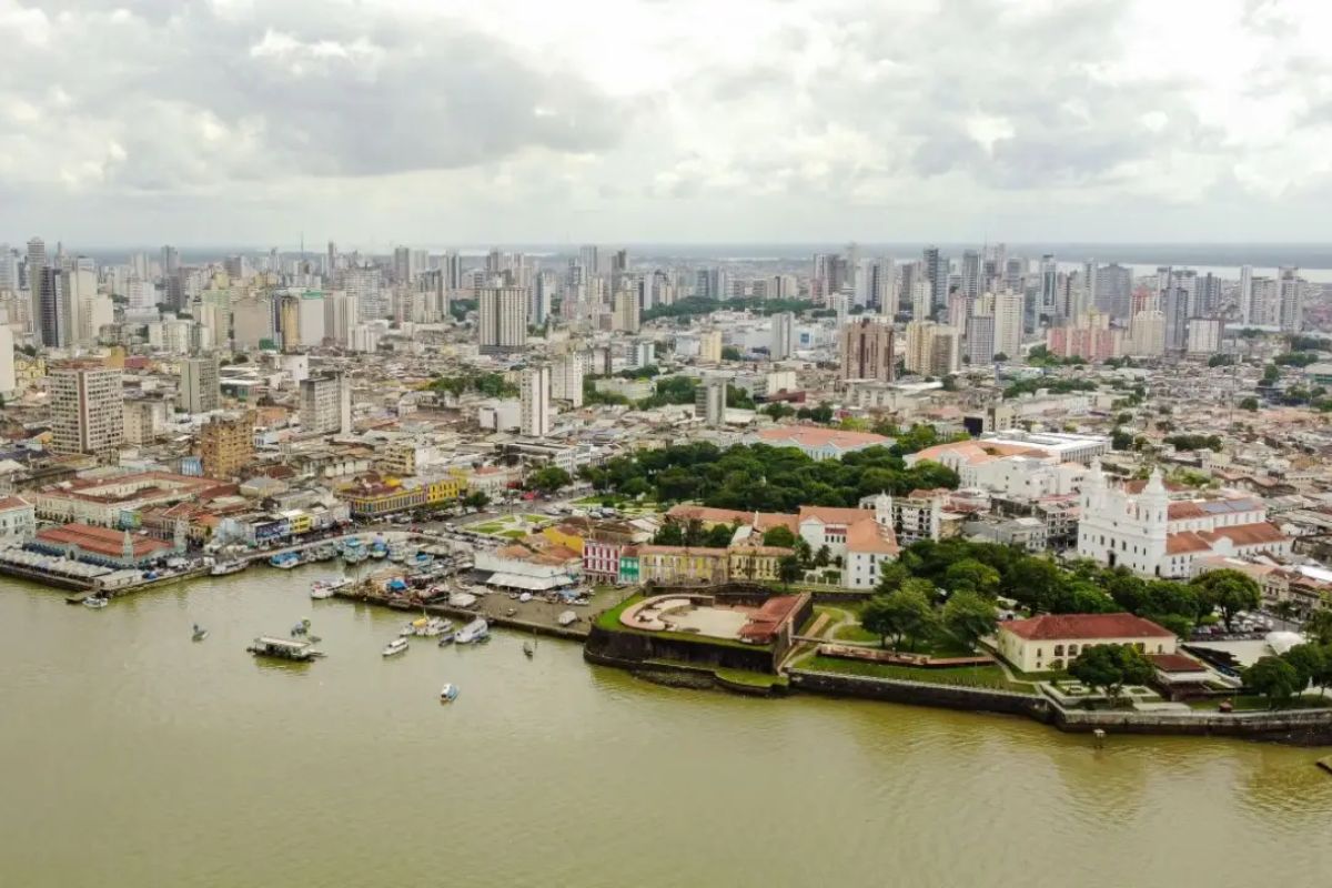 Vista aérea de Belém que sediará a Cop 30